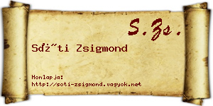 Sóti Zsigmond névjegykártya